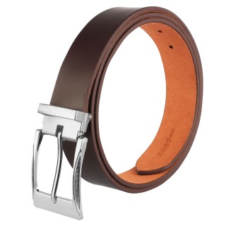Men's Genuine Leather pin buckle belt- Brown